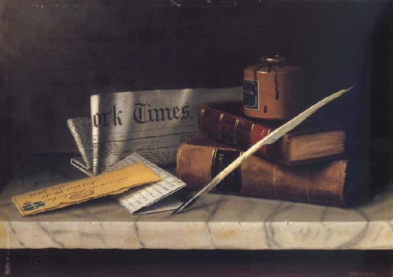 William Michael Harnett Still Life with Letter to Mr.Clarke China oil painting art